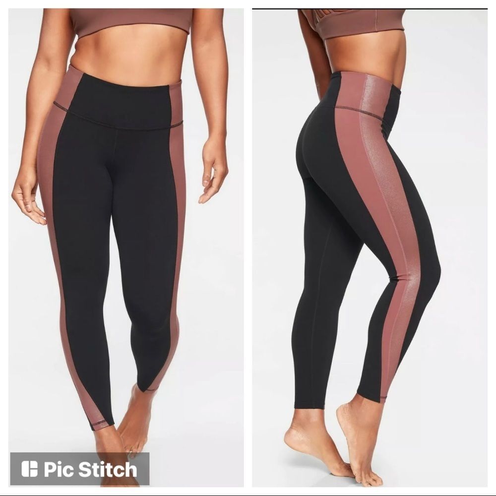 Athleta Salutation Colorblock Asym Powervita Leggings Tights small